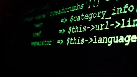 Side View Of The Process Of Programming Of Internet Website And Stream Stock Footage 83026451