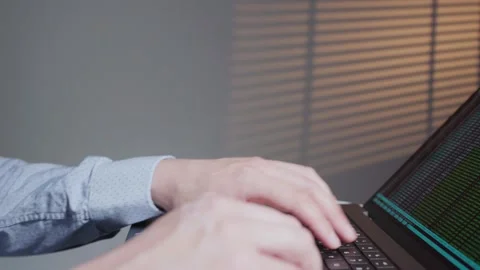 Side view of programmer writing application. IT developer devops working on 스톡 동영상 185462942