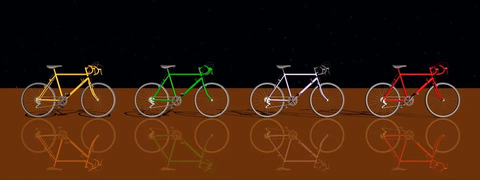 Side view of racing bicycles Stock Illustration