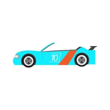 Side view of a racing car Stock Illustration
