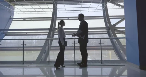 Side view of realtor and customer shaking hands in agreement Stock Footage 127155627