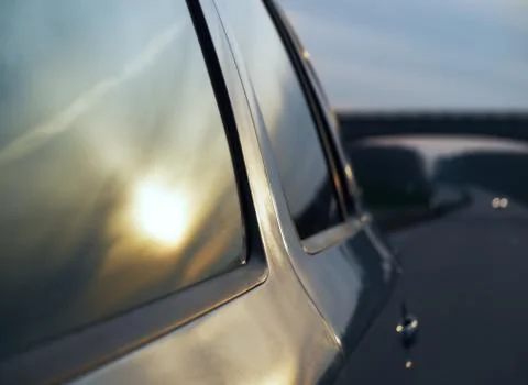 Side view in the rearview mirror Stock Photos