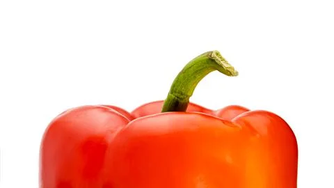 Side view, red bell pepper on a white background Stock Photos