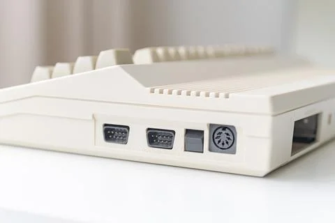 A side view of a retro computer with visible ports 写真素材