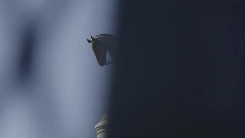 Side View of Robert E Lee Monument Through Fence Stockbeeldmateriaal 160373800