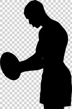 Side view of rugby player holding ball Stock Illustration