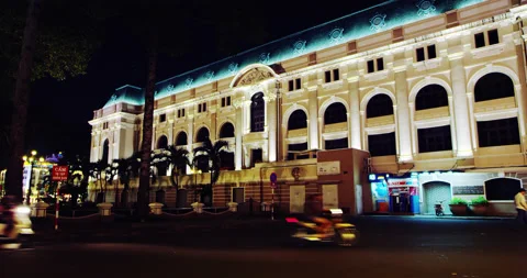Side View of Saigon Opera House Video stock 149810176