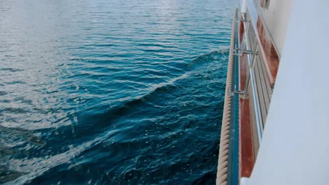 Side view of sailing boat walking on water Stock Footage 133032952