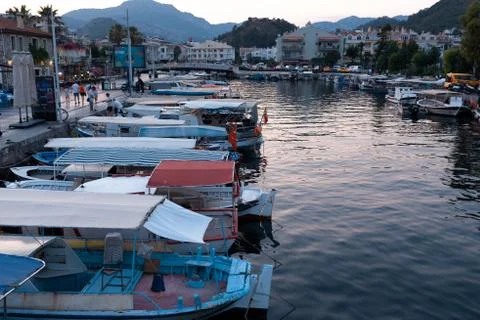 Side view of a sailing ship in the Bay of Marmaris Turkey in June 2019 Stock Photos