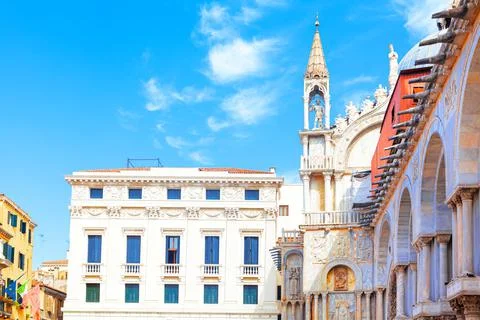 Side view of  Saint Mark Basilica in Venice Stock Photos