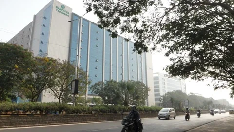 Side view of Sandhya Techno Hyderabad, View of Sandhya Techno in Hyderabad city Video stock 147685761