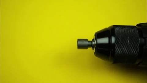 Side view of screwdriver with different nozzles. Stop motion Stock Footage 219869146