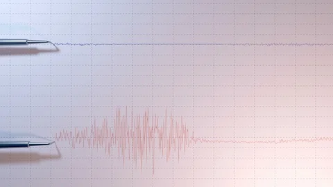 Side View Of A Seismograph With Two Arrows. Stock Footage 90041999