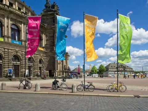 Side view on the Sempre Opera in Dresden, Germany Stock Photos