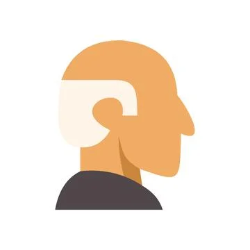 Side view of senior professional reflecting in thought Stock Illustration