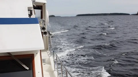 Side view ship sailing on the sea Stock Footage 94070156