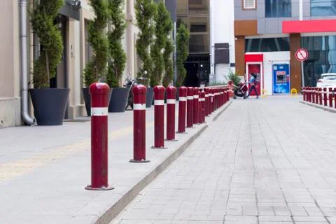 Side view shot stone car road in the city Stock Photos