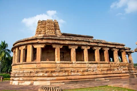 Side view of Shri Durga ancient Temple Aihole Stock Photos