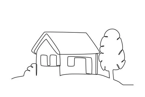 Side view of a simple house Stock Illustration
