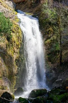 Side view of a small waterfall in the park Wasserloch-Klamm-Palfau, Austria Stock Photos