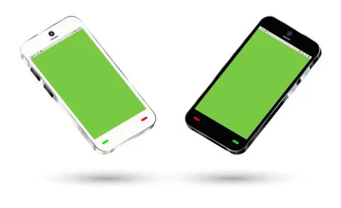 Side view of a smartphone with a green screen Stock Illustration