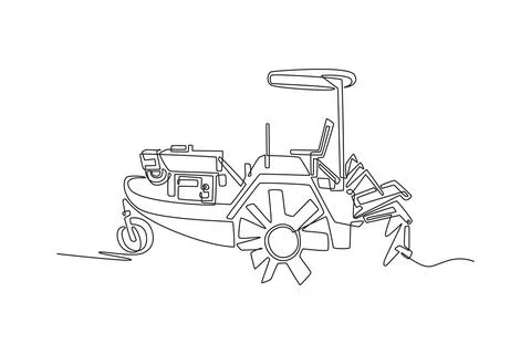 Side view of specialized rice transplanter machine Stock Illustration