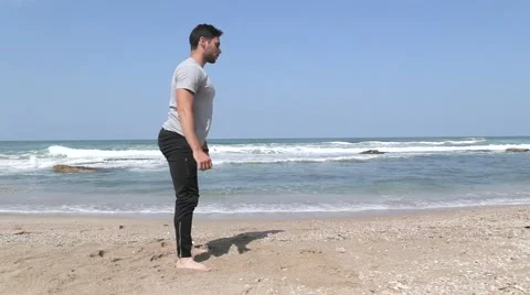 Side view on squat exercise Stock Footage 61461580