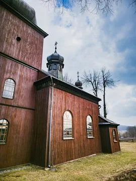 Side view of St Basil Orthodox Church Konieczna Poland March 20 2026 Foto stock