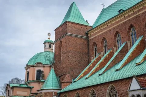 Side view of St John the Baptist Cathderal in Wroclaw, Poland Stock Photos