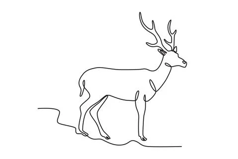 Side view of a stag Stock Illustration