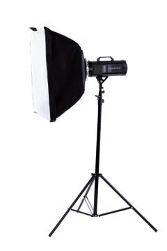 Side view studio flash with clipping path. Stock Photos