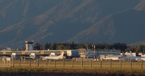 Side view of Swiftair Hellas passenger airplane landing Stock Footage 223011389