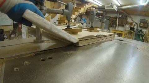 Side View Table Slide Saw Precision Mitre Stock Footage 119144730