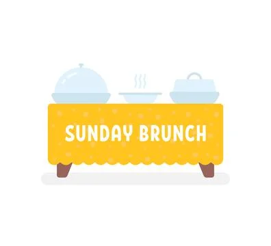 Side view table like sunday brunch Stock Illustration