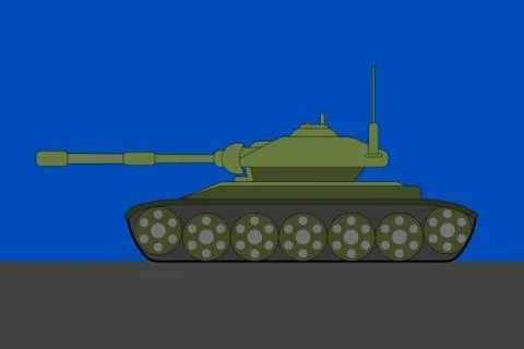 Side view of a tank - flat design Stock Illustration
