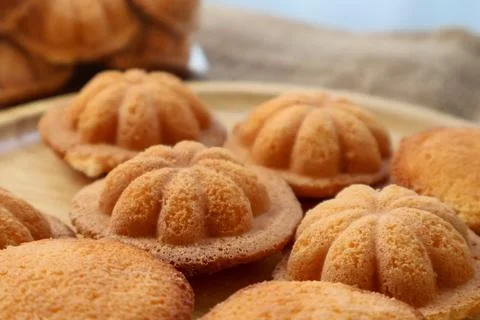 Side view Thai egg cake with or as it is known in Thai, Khanom Khai Stock-Fotos