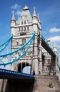 Side view of Tower Bridge Stock Photos
