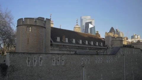 A Side View of Tower of London Stock Footage 145662729