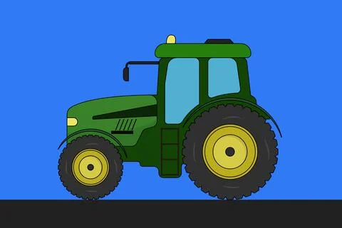 Side view of a tractor - flat design Stock Illustration