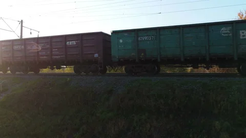 Side view of the train Stock Footage 163238407