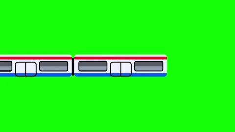 Side View of Train on Green Screen for Editing Stock Footage 335638160