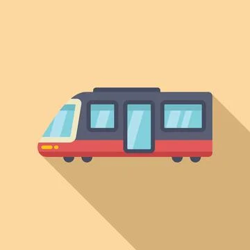 Side view train icon flat vector. Fast speed move Illustrazione stock