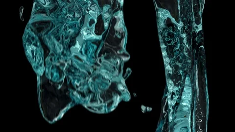 Side view of turquoise water flowing in circular motion - on black (FULL HD) Vídeos de archivo 72073213