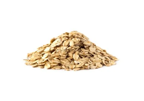 Side view of uncooked oat flakes 스톡 사진