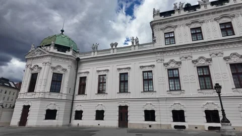 Side View Of Upper Belvedere Palace Exterior In Vienna Stock Footage 347949562
