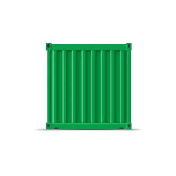 Side view vector of green cargo container. Isolated background. 스톡 일러스트