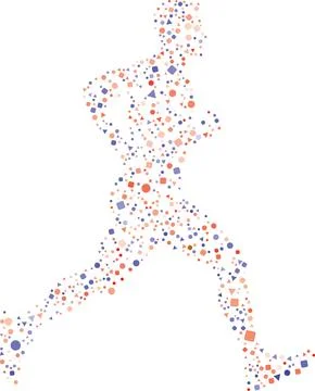 Side view of vector runner silhouette in geometric style Stock Illustration