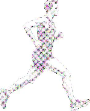 Side view of vector runner silhouette in geometric style Stock Illustration