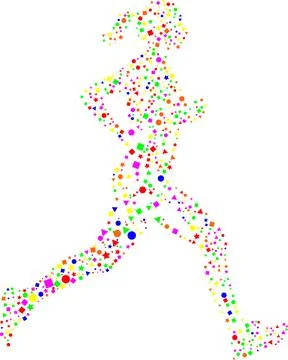 Side view of vector runner silhouette in geometric style Stock Illustration