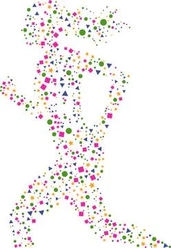 Side view of vector runner silhouette in geometric style Stock Illustration